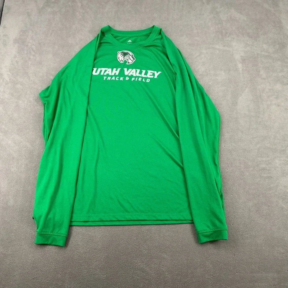 Utah‎ Valley Wolverines Shirt Men's 2XL Green Adidas Climalite NCAA Basketball